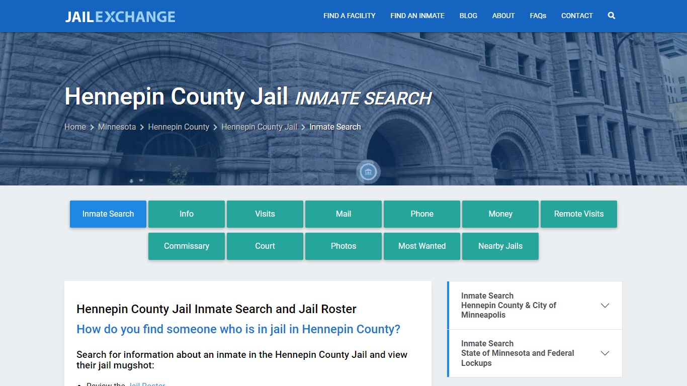 Inmate Search: Roster & Mugshots - Hennepin County Jail, MN